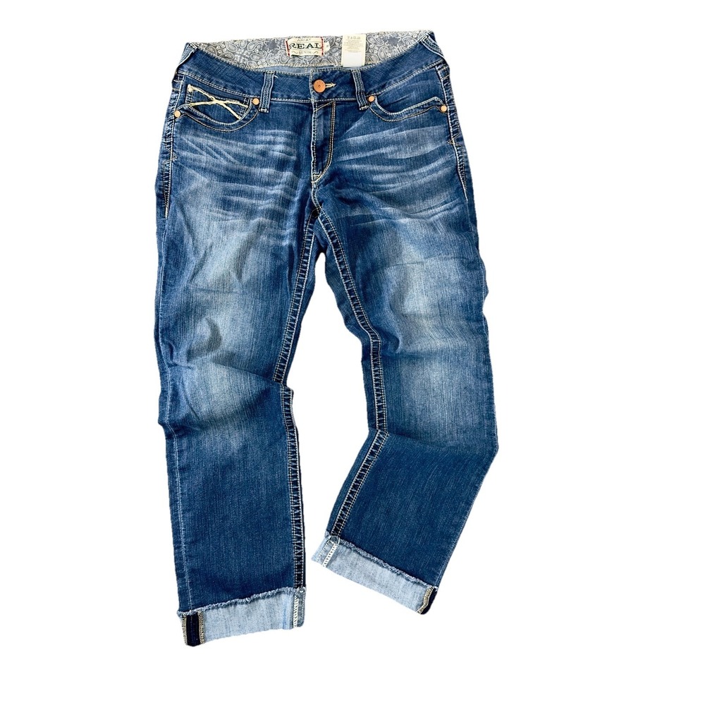 Ariat REAL Denim Jeans Mens 32R Blue Straight Leg Stretch Western 10021909